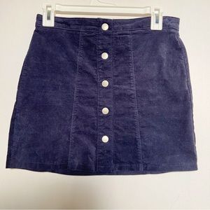 Altar'd State Snap Front Button‎ Velvet Skirt